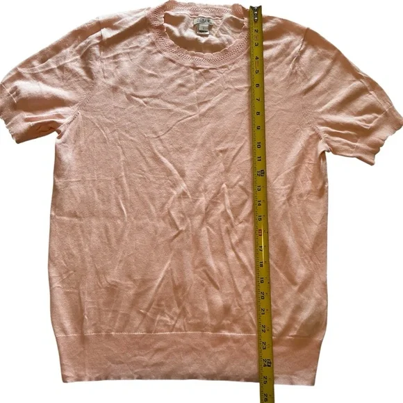 Women’s Set of 3 J. Crew Scalloped Short Sleeve Crewneck Cotton Sweater Sz L - Picture 5 of 10